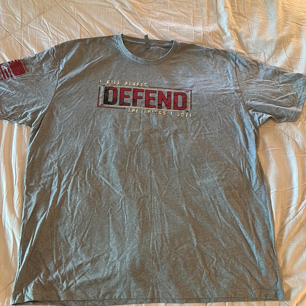 Til Valhalla Project Apparel Company (TVP), 4X Large, Grey, Tan & Red T-Shirt.